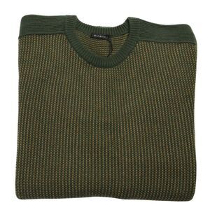 Manrico Olive-Green Textured Cashmere Crewneck Sweater